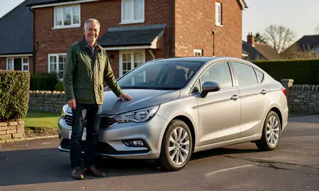 Customer with their delivered car in Herefordshire, United Kingdom
