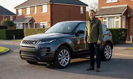 Car delivered to a driveway in Herefordshire, United Kingdom