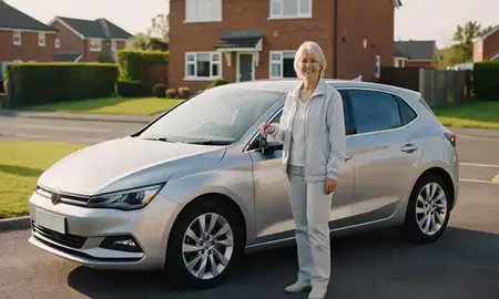 Car delivered to a driveway in Borehamwood, Hertfordshire, United Kingdom