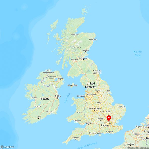 Map of Borehamwood, Hertfordshire, UK