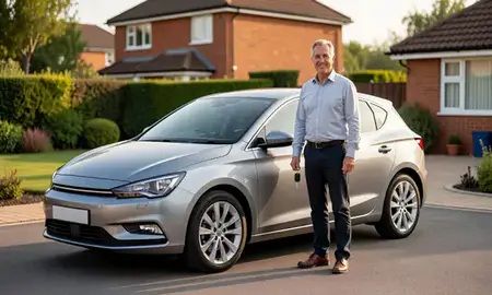 Car delivered to a driveway in Hemel Hempstead, Hertfordshire, United Kingdom
