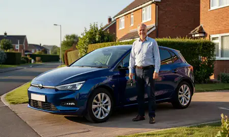 Car delivered to a driveway in Hoddesdon, Hertfordshire, United Kingdom