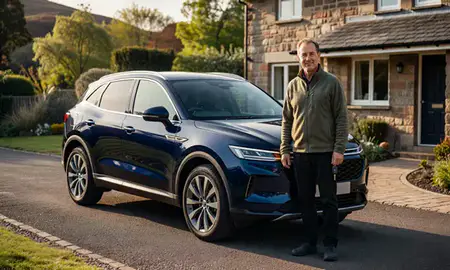 Car delivered to a driveway in Highland, United Kingdom
