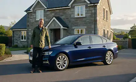 Customer with their delivered car in Inverness, Highland, United Kingdom
