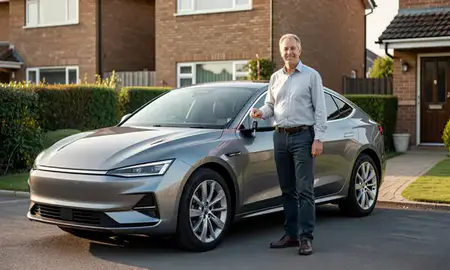 Car delivered to a driveway in Inverclyde, United Kingdom