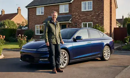Customer with their delivered car in Kent, United Kingdom