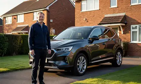 Car delivered to a driveway in Kent, United Kingdom