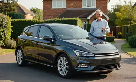 Car delivered to a driveway in Ashford, Kent, United Kingdom