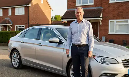 Car delivered to a driveway in Canterbury, Kent, United Kingdom