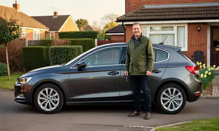 Car delivered to a driveway in Dover, Kent, United Kingdom