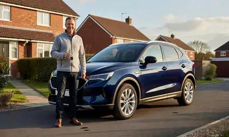 Car delivered to a driveway in Folkestone, Kent, United Kingdom