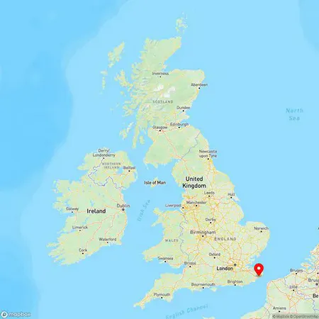 Map of Folkestone, Kent, United Kingdom