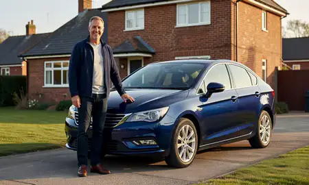 Customer with their delivered car in Gillingham, Kent, United Kingdom