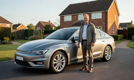 Car delivered to a driveway in Gillingham, Kent, United Kingdom