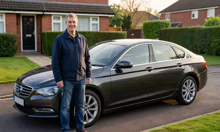 Car delivered to a driveway in Gravesend, Kent, United Kingdom