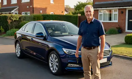 Car delivered to a driveway in Herne Bay, Kent, United Kingdom