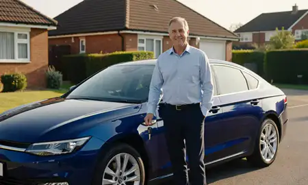 Car delivered to a driveway in Maidstone, Kent, United Kingdom