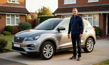 Car delivered to a driveway in Margate, Kent, United Kingdom