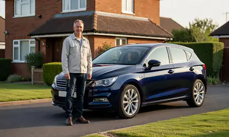 Car delivered to a driveway in Ramsgate, Kent, United Kingdom