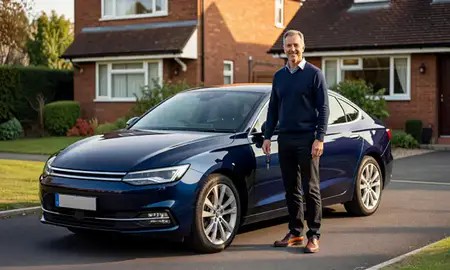 Car delivered to a driveway in Rochester, Kent, United Kingdom