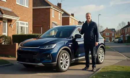 Car delivered to a driveway in Sittingbourne, Kent, United Kingdom