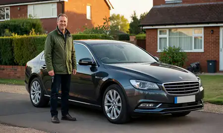 Car delivered to a driveway in Tonbridge, Kent, United Kingdom