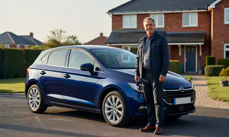 Car delivered to a driveway in Lancashire, United Kingdom