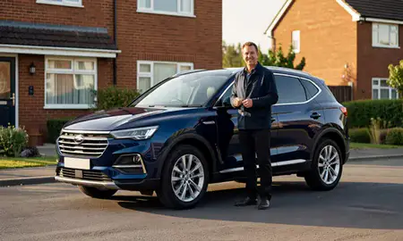 Car delivered to a driveway in Bamber Bridge, Lancashire, United Kingdom