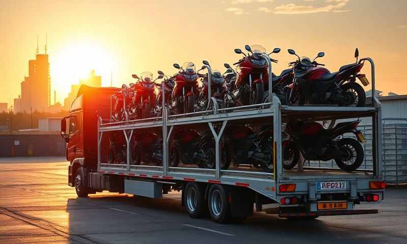 Motorcycle transporter in Bamber Bridge, Lancashire