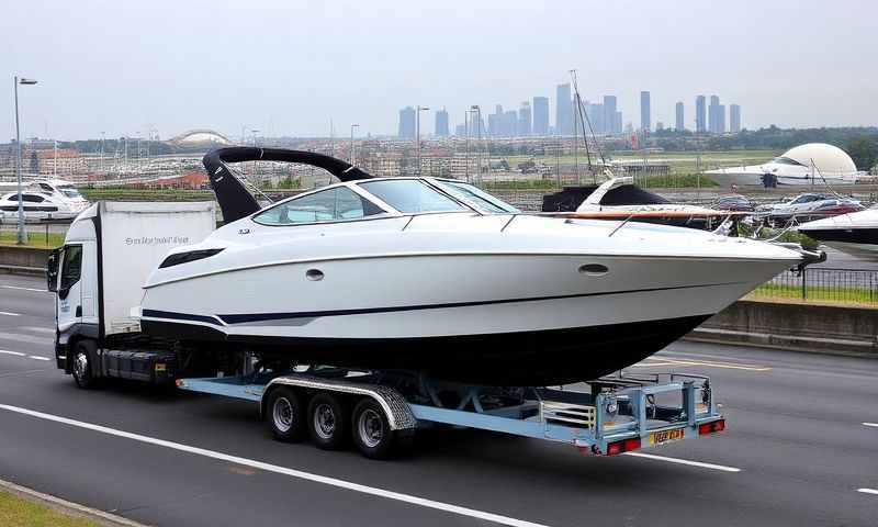 Boat transporter in Blackpool, Lancashire