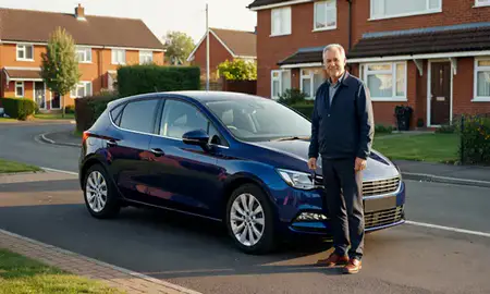 Car delivered to a driveway in Blackpool, Lancashire, United Kingdom