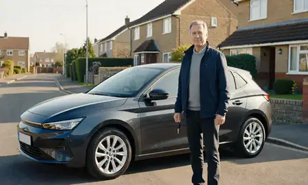 Car delivered to a driveway in Leyland, Lancashire, United Kingdom
