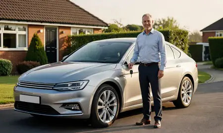 Car delivered to a driveway in Lytham St Annes, Lancashire, United Kingdom