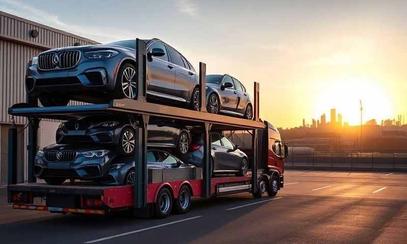 Car transporter in Preston, Lancashire