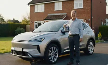 Car delivered to a driveway in Leicestershire, United Kingdom