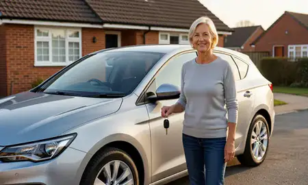Car delivered to a driveway in Coalville, Leicestershire, United Kingdom
