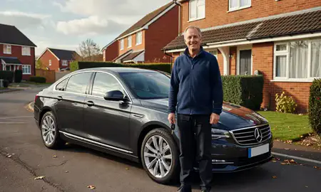 Car delivered to a driveway in Hinckley, Leicestershire, United Kingdom