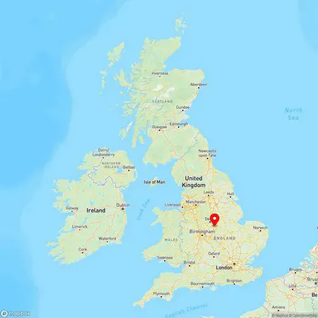Map of Loughborough, Leicestershire, United Kingdom