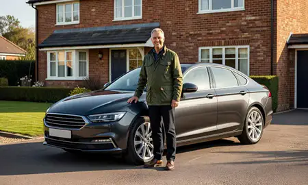 Customer with their delivered car in Lincolnshire, United Kingdom