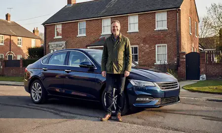 Customer with their delivered car in Boston, Lincolnshire, United Kingdom