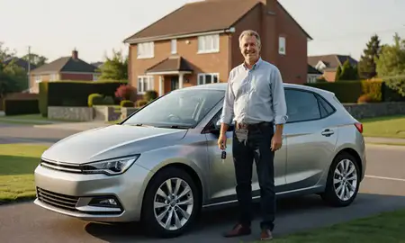 Car delivered to a driveway in Boston, Lincolnshire, United Kingdom