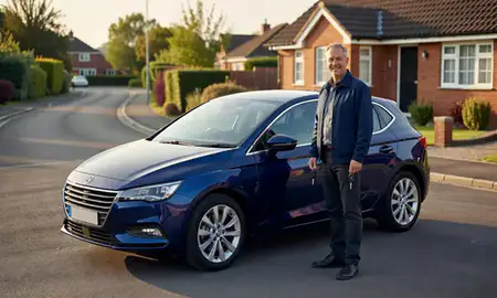 Car delivered to a driveway in Grantham, Lincolnshire, United Kingdom