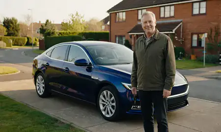 Car delivered to a driveway in Lincoln, Lincolnshire, United Kingdom