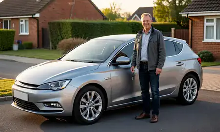 Car delivered to a driveway in Scunthorpe, Lincolnshire, United Kingdom