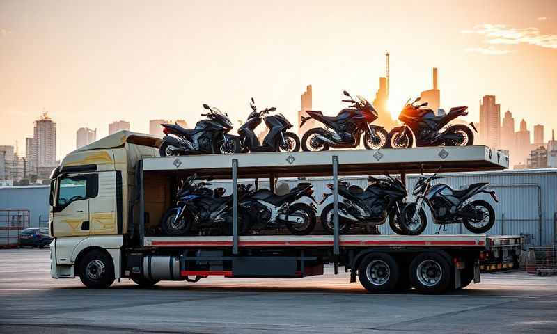 Motorcycle transporter in Bebington, Merseyside