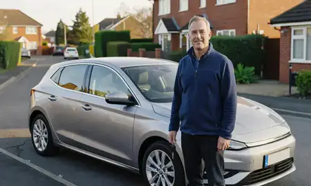 Car delivered to a driveway in Kirkby, Merseyside, United Kingdom
