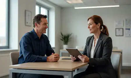 Customer discussing car transport options in Kirkby, Merseyside, United Kingdom