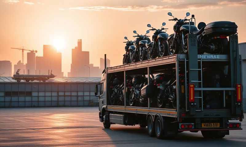 Motorcycle transporter in Kirkby, Merseyside