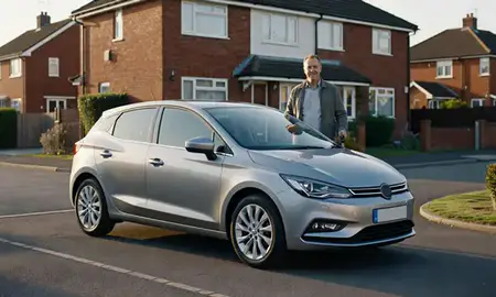 Car delivered to a driveway in Liverpool, Merseyside, United Kingdom