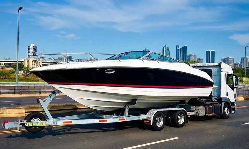 Boat transporter in Prescot, Merseyside